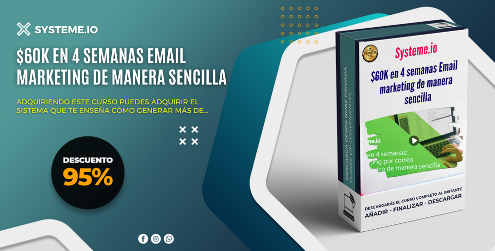 $60K en 4 semanas Email marketing de manera sencilla - Systeme.io
